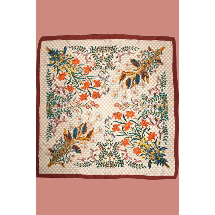 Floral Print Bandana Scarf