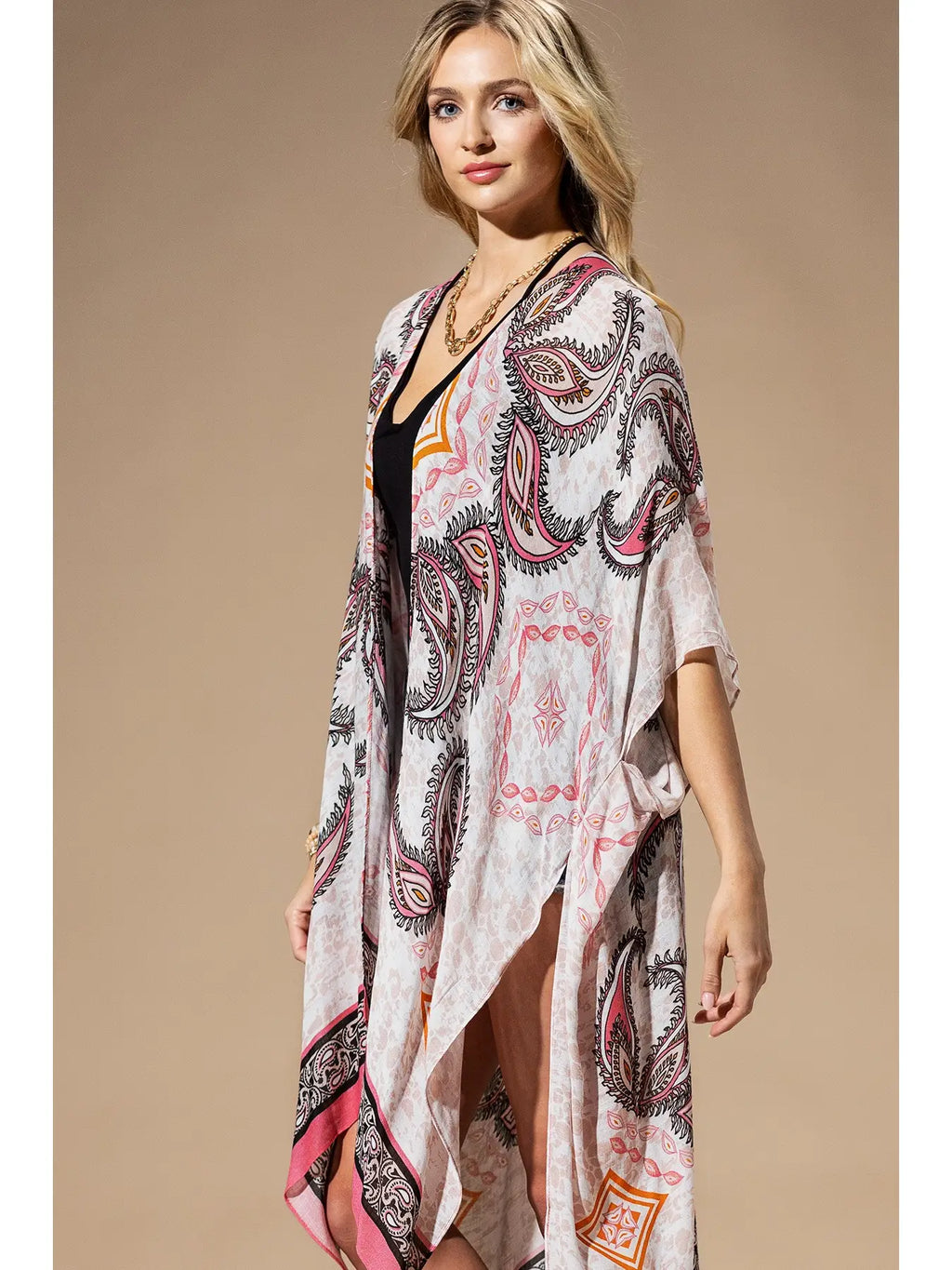 Pink Paisley Kimono