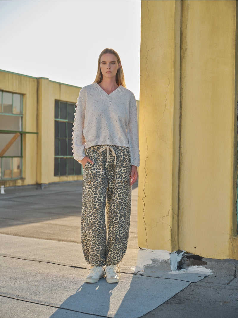 Marla Leopard Print Cotton Pull on Pant by Aaron & Amber