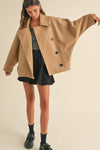 Cape Style Coat in Camel by Miou Muse