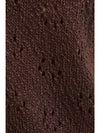 Salli Scallop Edge Button Down Sweater Vest in Dark Brown by Le Lis