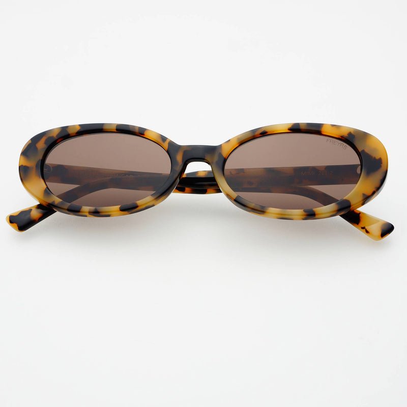Freyrs Eyewear Mimi Acetate Oval Sunglasses: Milky Tortoise