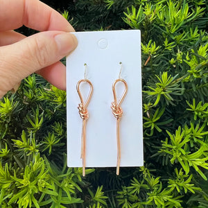 Rose Gold Metal Knot Statement Earrings