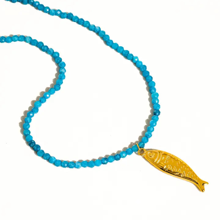Sasha 18K Gold Fish Beaded Necklace