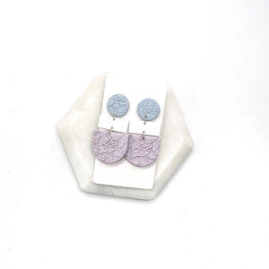 Pastel Stacked Embosses Clay Acrylic Earrings