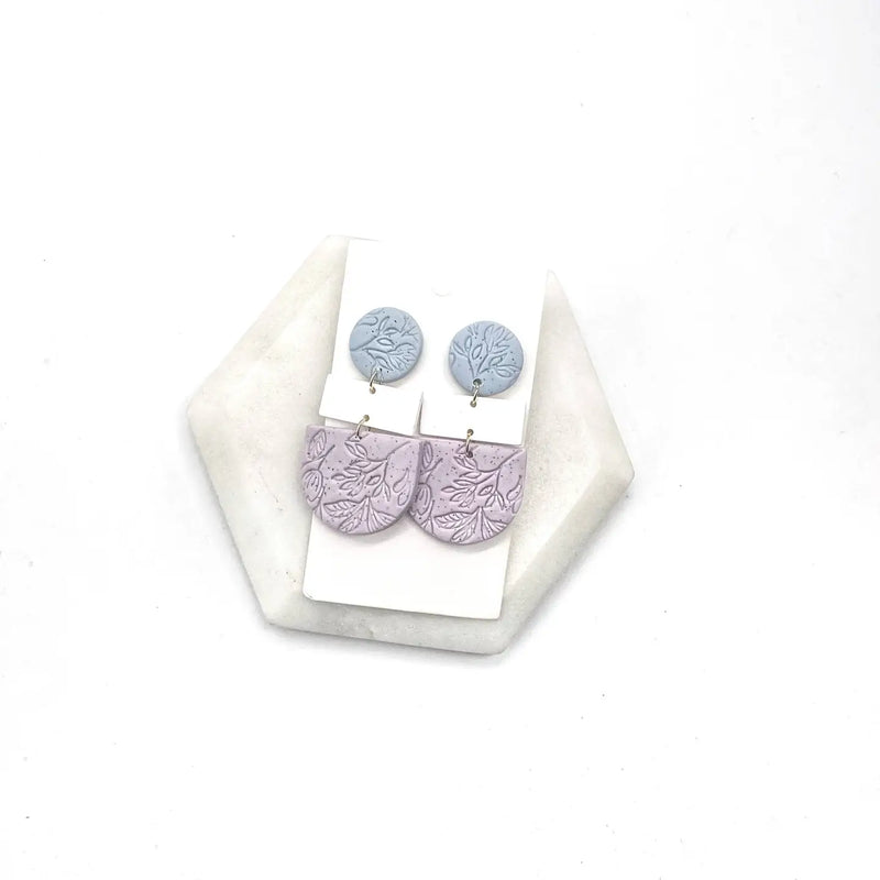 Pastel Stacked Embosses Clay Acrylic Earrings