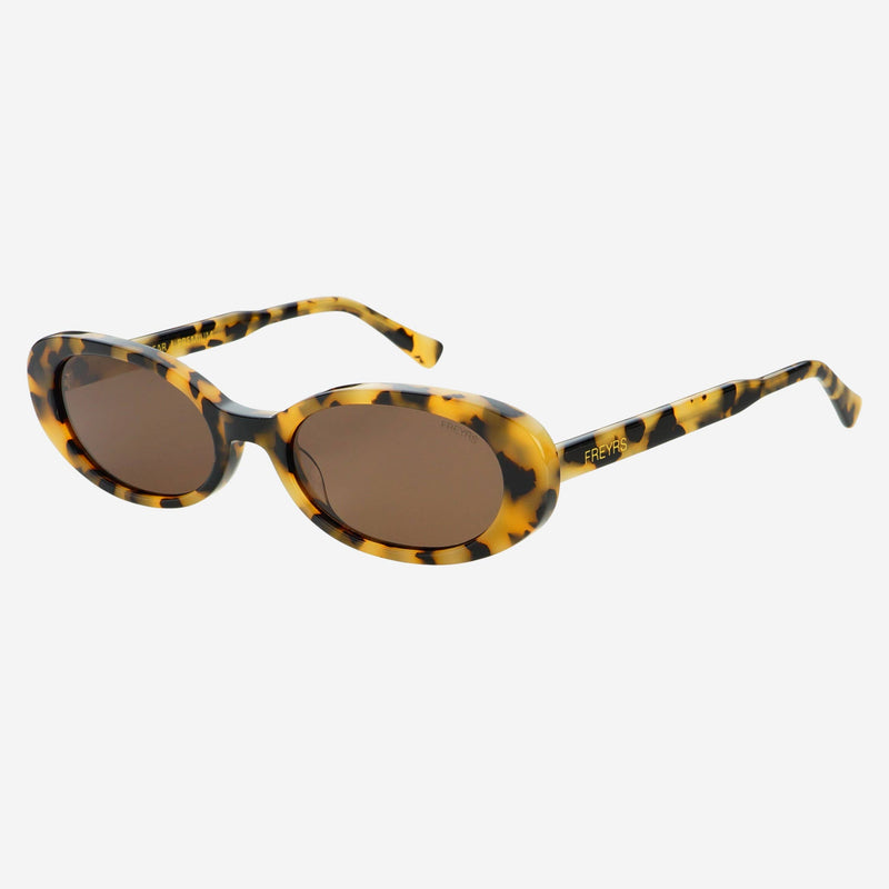 Freyrs Eyewear Mimi Acetate Oval Sunglasses: Milky Tortoise