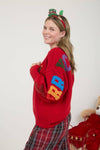 Merry Christmas Varsity Letter Detail Sweater
