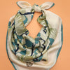 Teal Floral Print Bandana Scarf