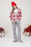 Bow Pattern Button Down Cardigan