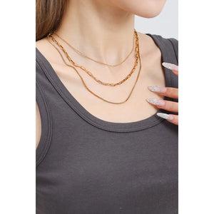 18K Stainless Steel Tarnish Free Layered Necklace in Gold