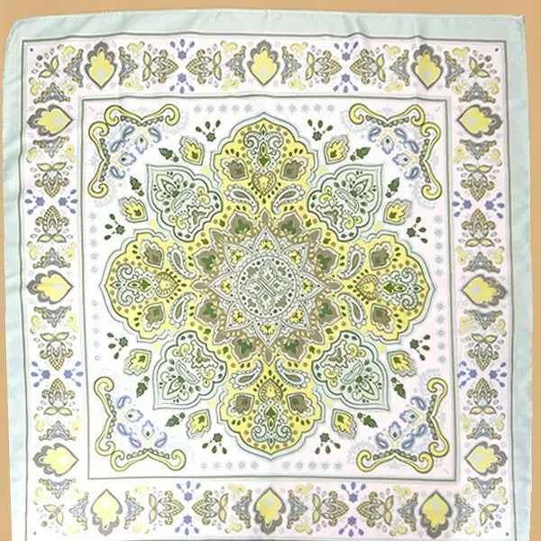 Paisley Mint Silky Bandana Scarf