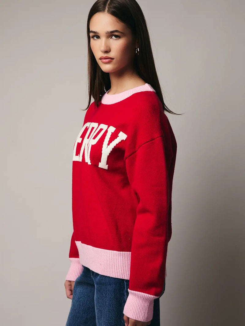 Merry Sweater in Red and Pink