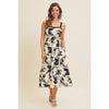 Bethany Floral Print Jacquard Midi Dress With Pockets by In February