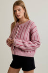 Dorothy Pink Stripe Cardigan Sweater
