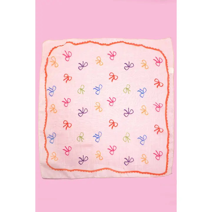 Multi Color Bow Print Scarf