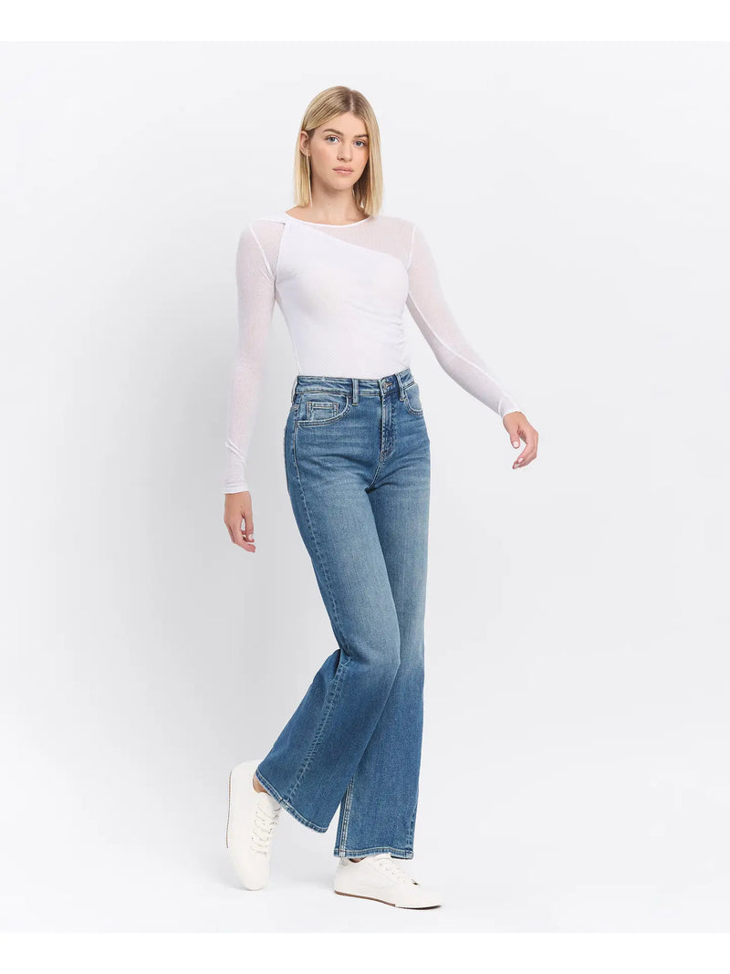 On Target Super High Rise Wide Leg Denim by Flying Monkey