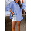 Miranda Button Down Shirts With Balloon Sleeves in Sky Blue