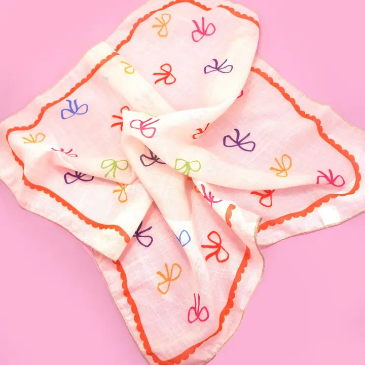 Multi Color Bow Print Scarf