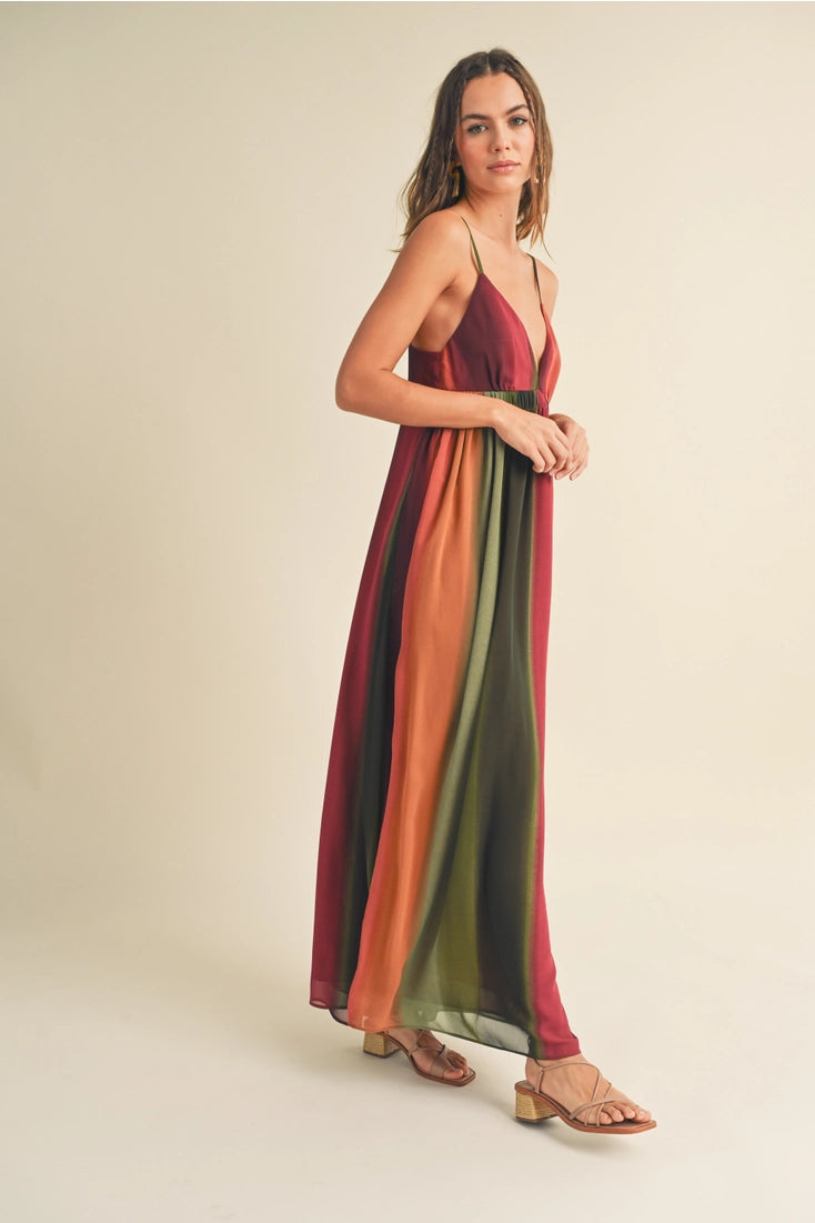 Eden Chiffon Tie-Dye Print Maxi Dress by Miou Muse