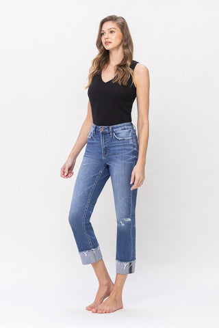 Mindy Washed Woven Suspender Style Jumpsuit in Indigo