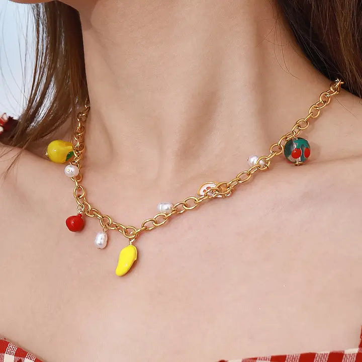 Positano 18K Fruit Charm Necklace