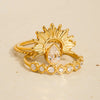 Francoise 18K Gold Non-Tarnish Sun Stone CZ Layered Ring
