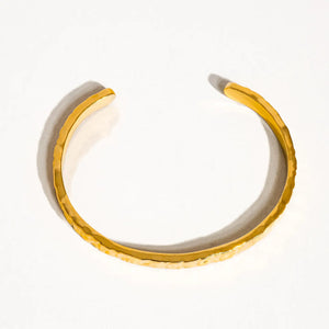 Bastien 18K Gold Non-Tarnish Textured Thin Bangle