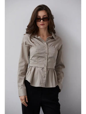 Bailey Button Up Top With Corset by Crescent