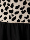 Gracie Boat Neck Animal Graphic Woven and Knit Mix Mini Dress