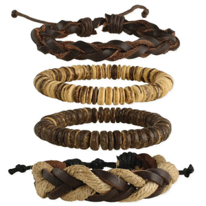 Driftwood & Cord Bracelet Set