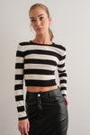 Daisy slim Fit Crop Length Striped Knit Top