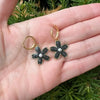 White Cascading Flower Metal Statement Earrings
