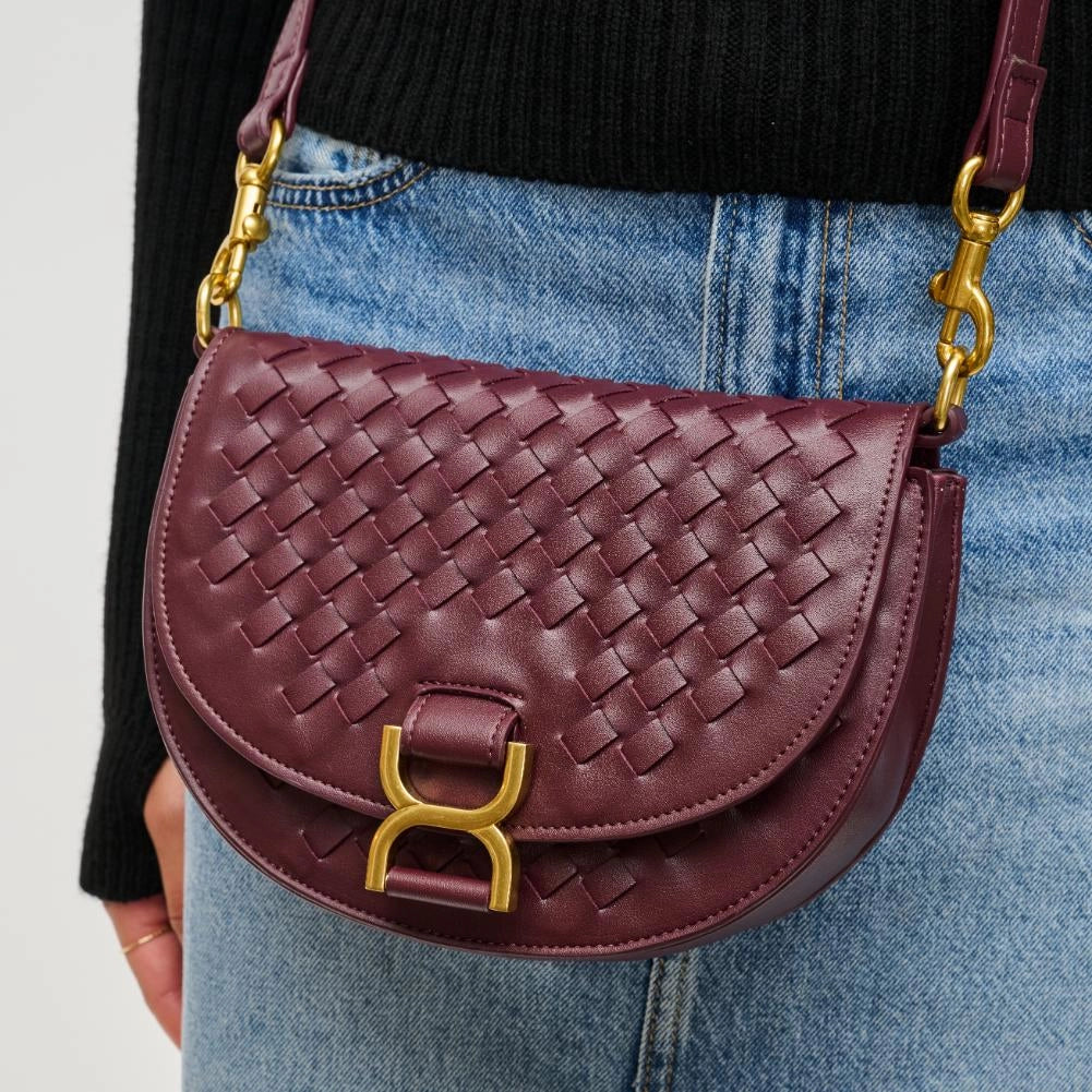 Alise Woven Crossbody in Wine by Urban Expressions