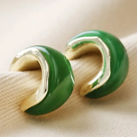 White Oval Chandelier Earrings