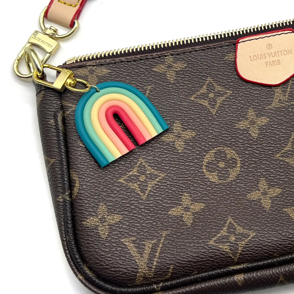 Green Rainbow Clay Arch Purse Charm