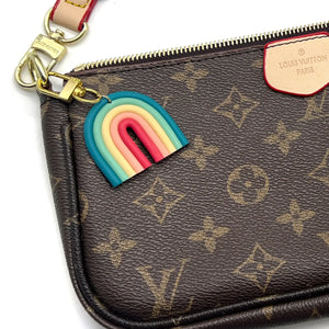 Green Rainbow Clay Arch Purse Charm