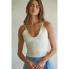 By Together Seamless Knit Eyelet Merrow Edge Cami in Ivory or Lilac