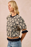 Sammy Textured Rose Knit Top