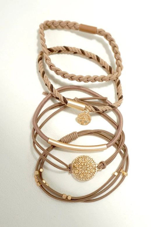 Boho Dual Function Bracelet Hair Tie Sets