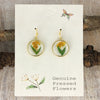 Cottage Yellow Green Dried Flower Earrings