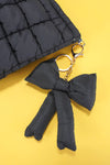 Puffy Bow Ribbon Bag Charm Keychain in Various Colors