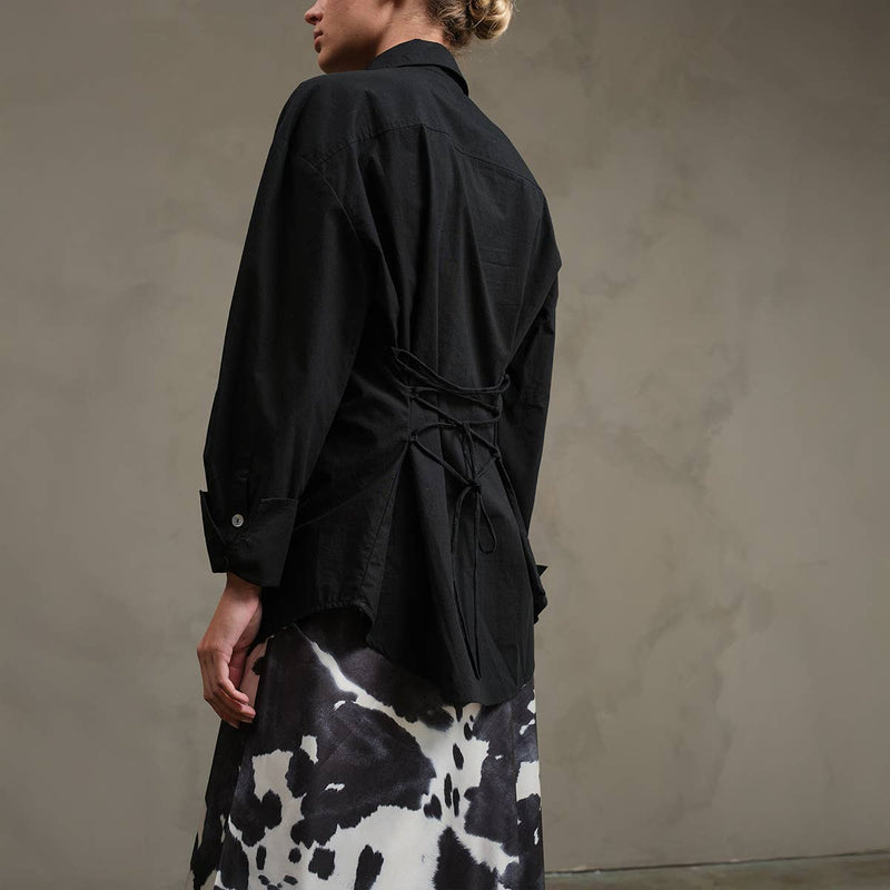 Cinched Shirt with Back Tie Detail