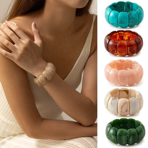 Color-Block Acrylic Stretch Bracelets