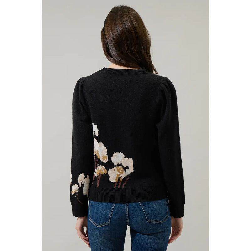 Nathalia Floral Long Sleeve Sweater by Sugarlips