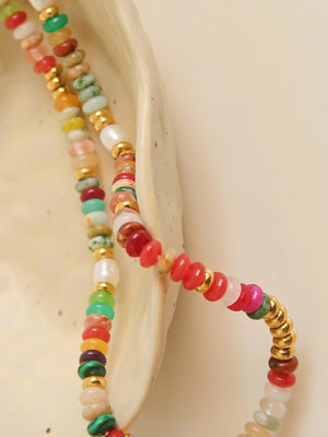 Sunny Boho Color Beaded Necklace