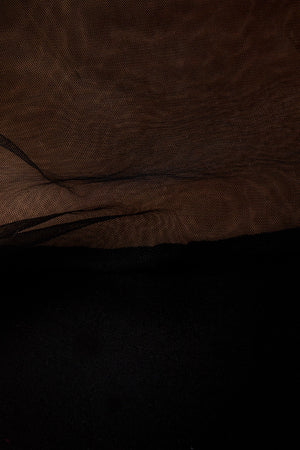Harley Mesh & Ponti Mix Drape Top in Black
