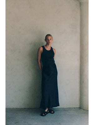 By Together Arin Woven Satin Maxi Skirt
