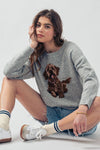Playful Puppy Graphic Knit Sweater