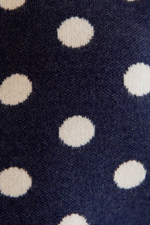 Torry Navy and White Polka Dot Sweater Cardigan